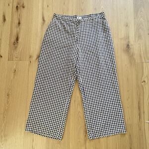 Sonderhaus Perfect Cotton Pants XL Brown Gingham Summer Pull On Cottage Preppy